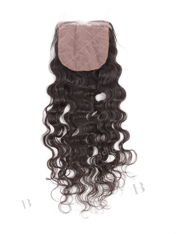 In Stock Brazilian Virgin Hair 16" Natural Curly Natural Color Silk Top Closure STC-50